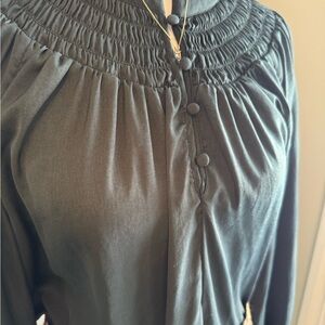 Banana Republic Black Smocked Blouse
